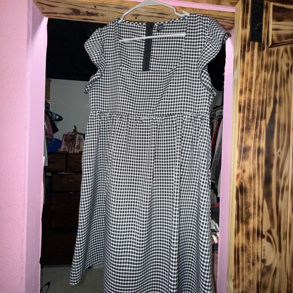 Classic Black and White Gingham Dress